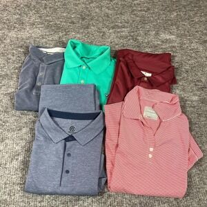 Lot of 5 Golf Polos Mens Shirts 2XL XXL  Short Sleeve Wholesale Resale Preppy